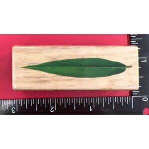 2012 Inkadinkado Wood Mounted Rubber Stamp 60-0790 Thin Leaf